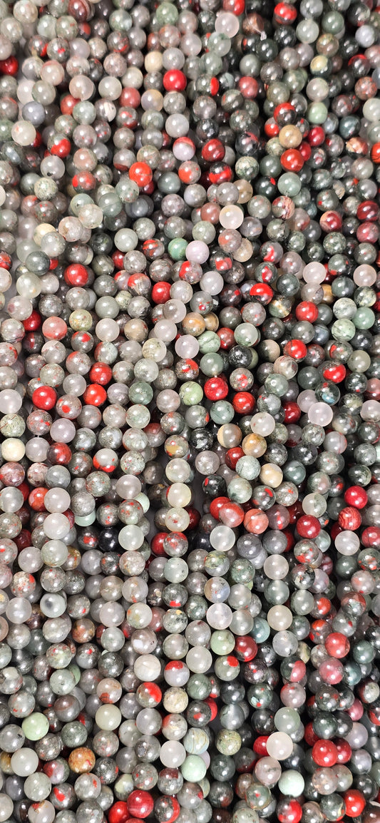 African Bloodstone Beads - Round