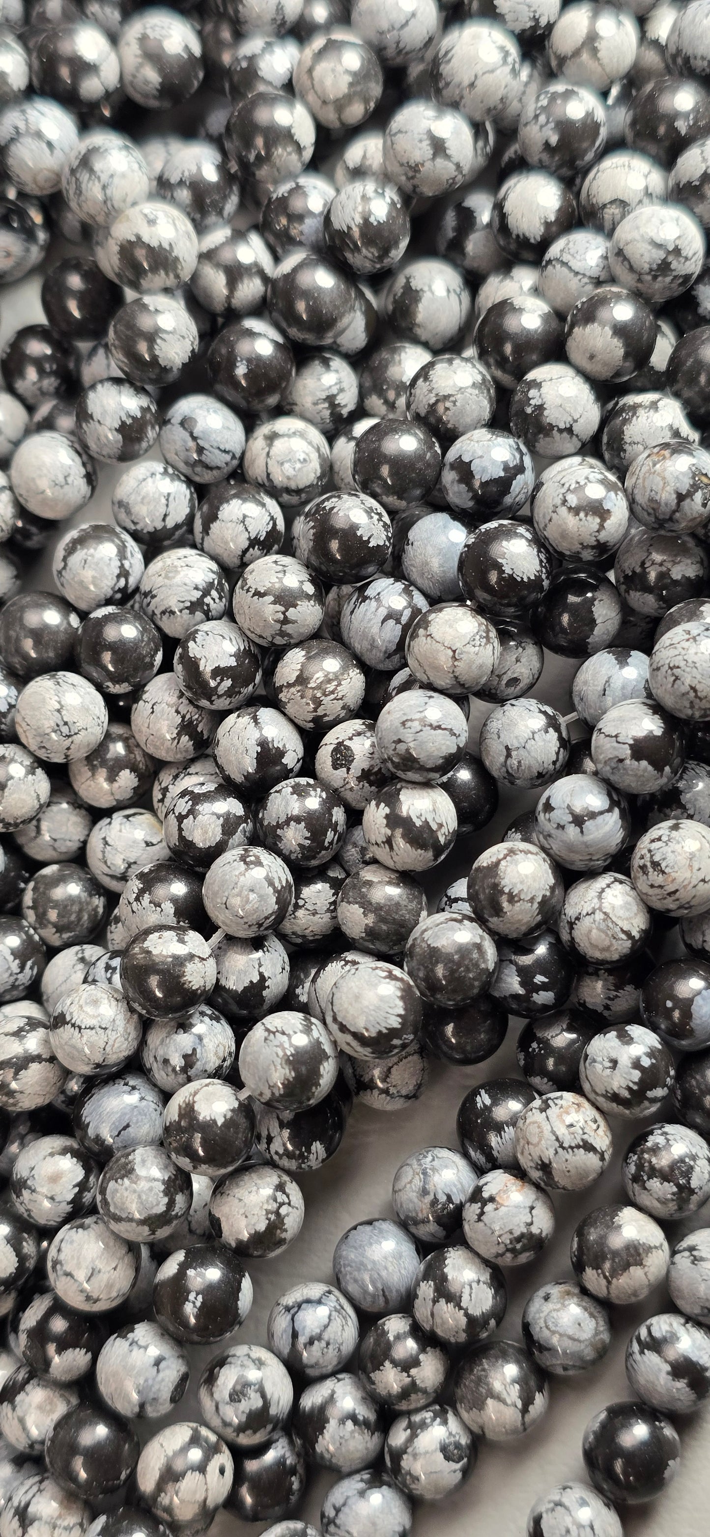 Snowflake Obsidian Beads - Round