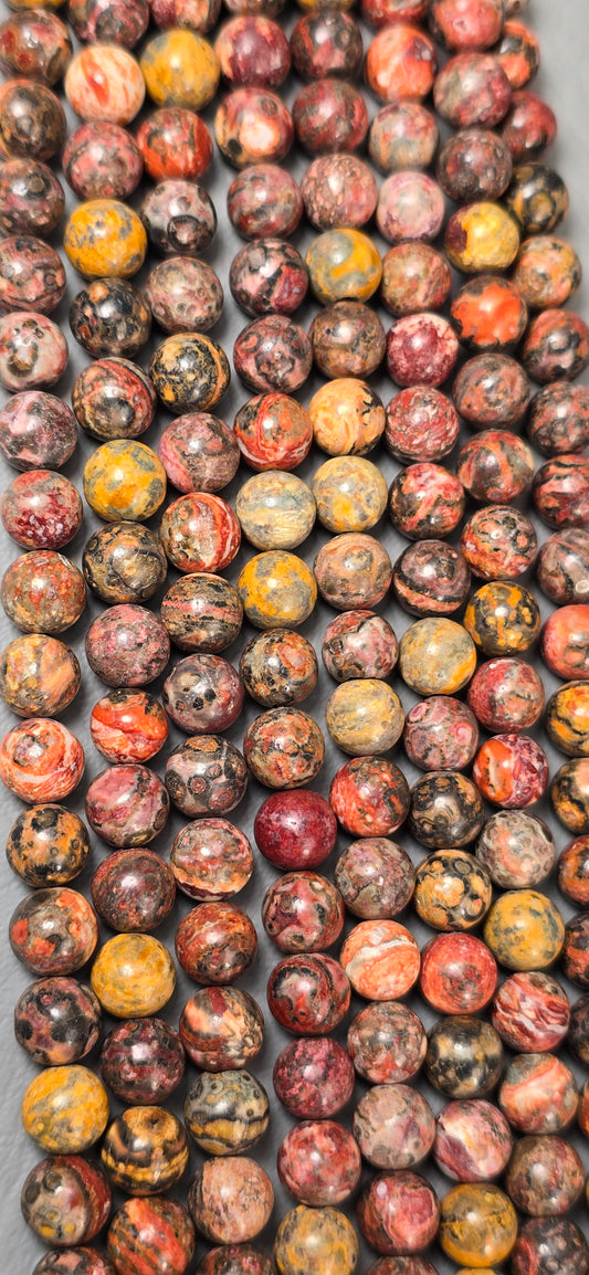 Leopard Skin Jasper Beads - Round