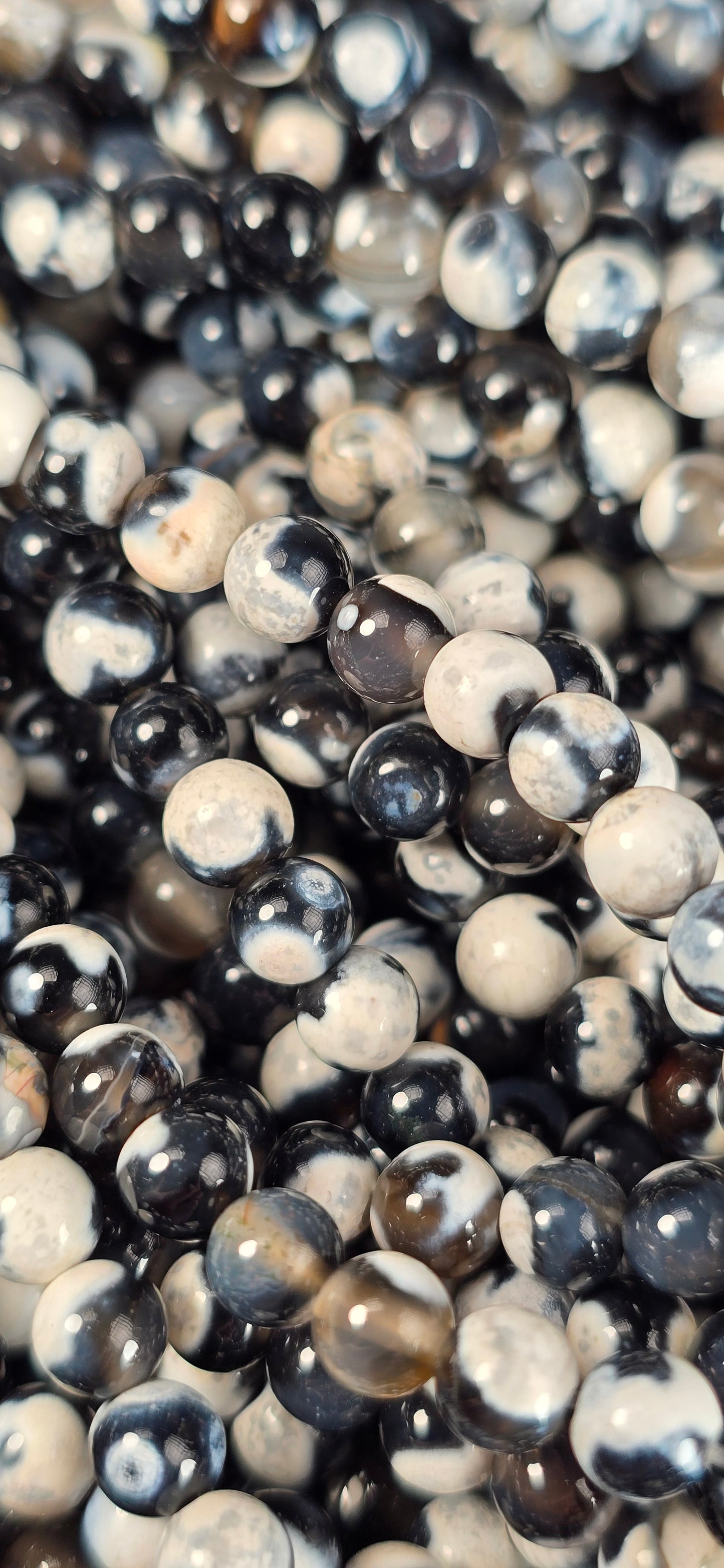 Orca Agate Beads - Round
