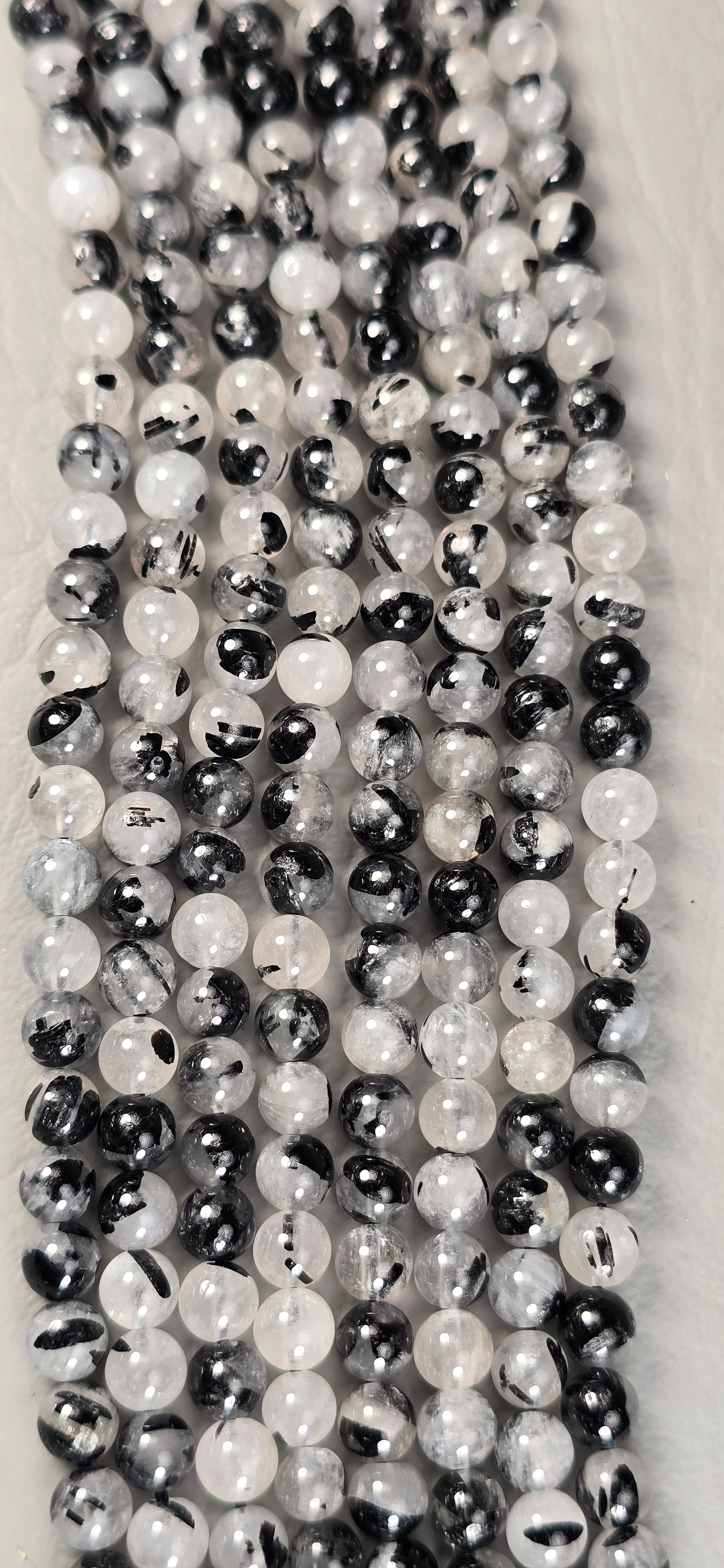 Tourmalated Quartz Beads - Round