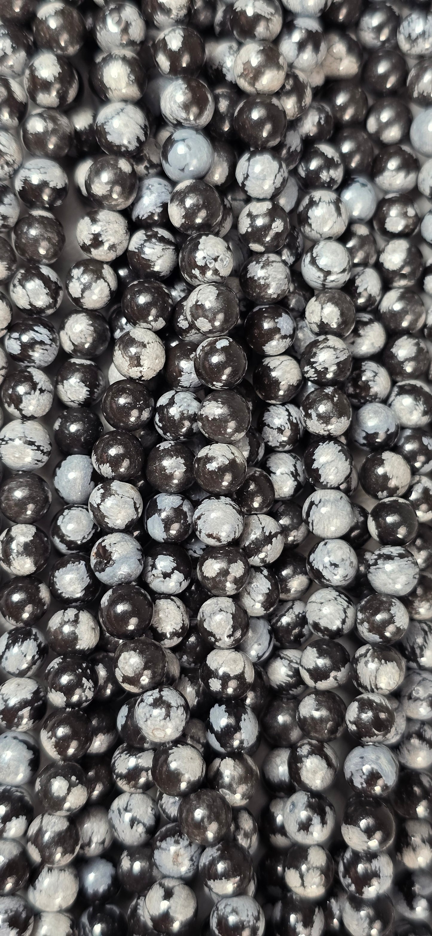 Snowflake Obsidian Beads - Round
