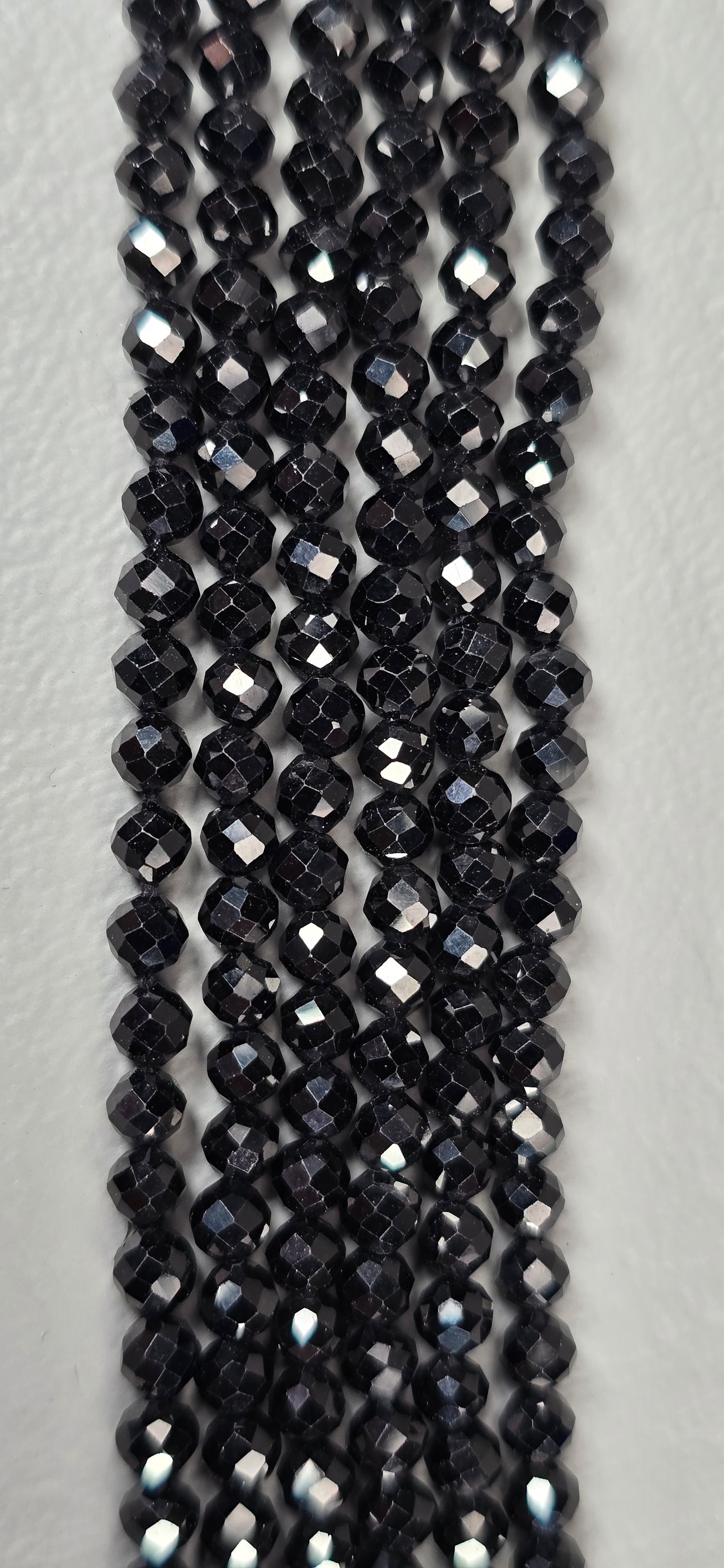 Black Spinel Beads - Facet