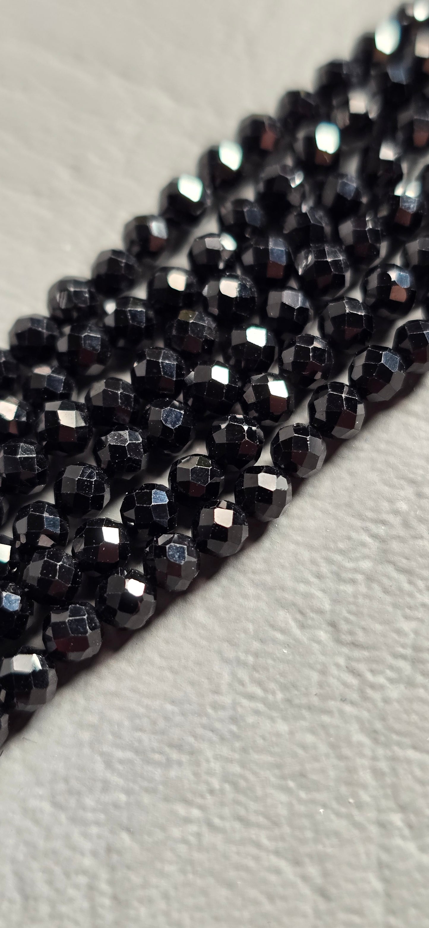 Black Spinel Beads - Facet