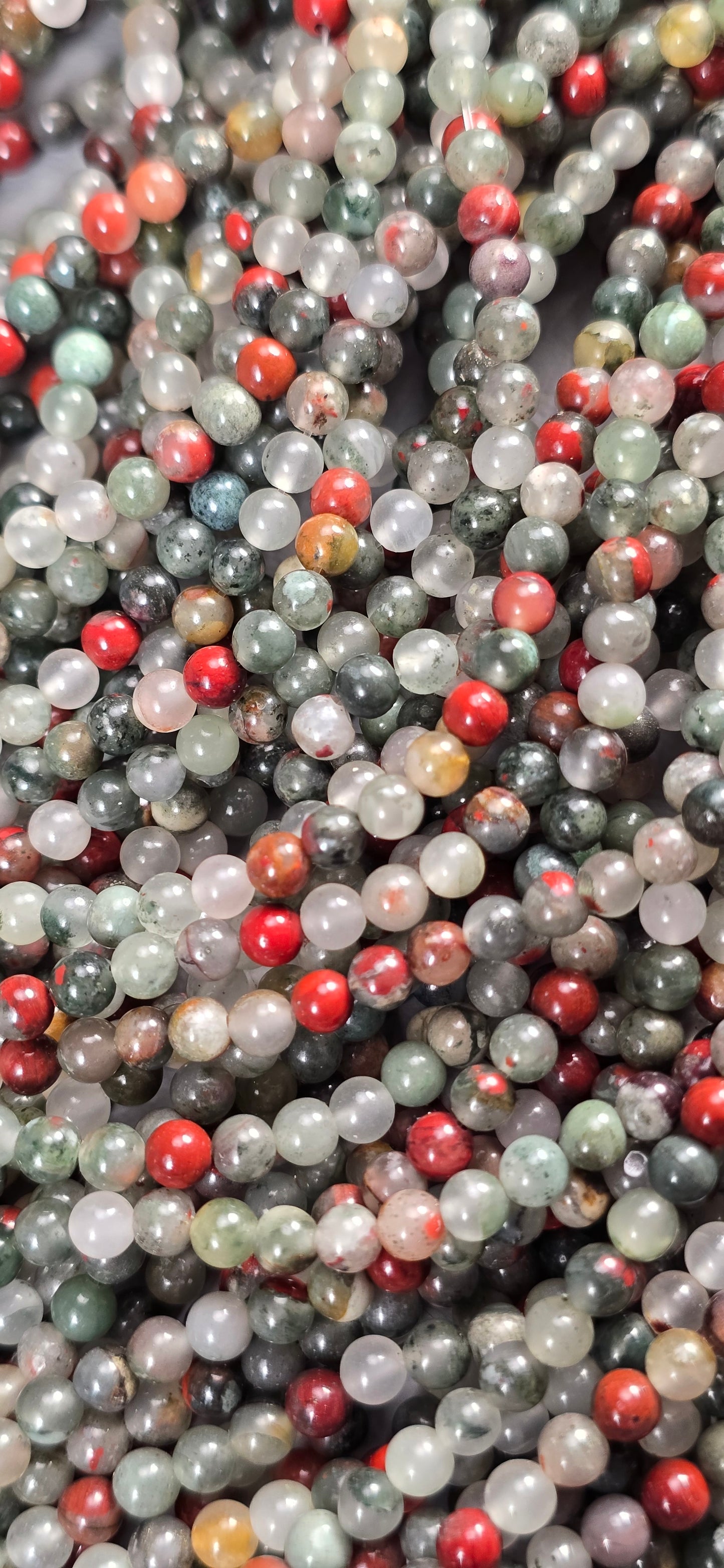 African Bloodstone Beads - Round