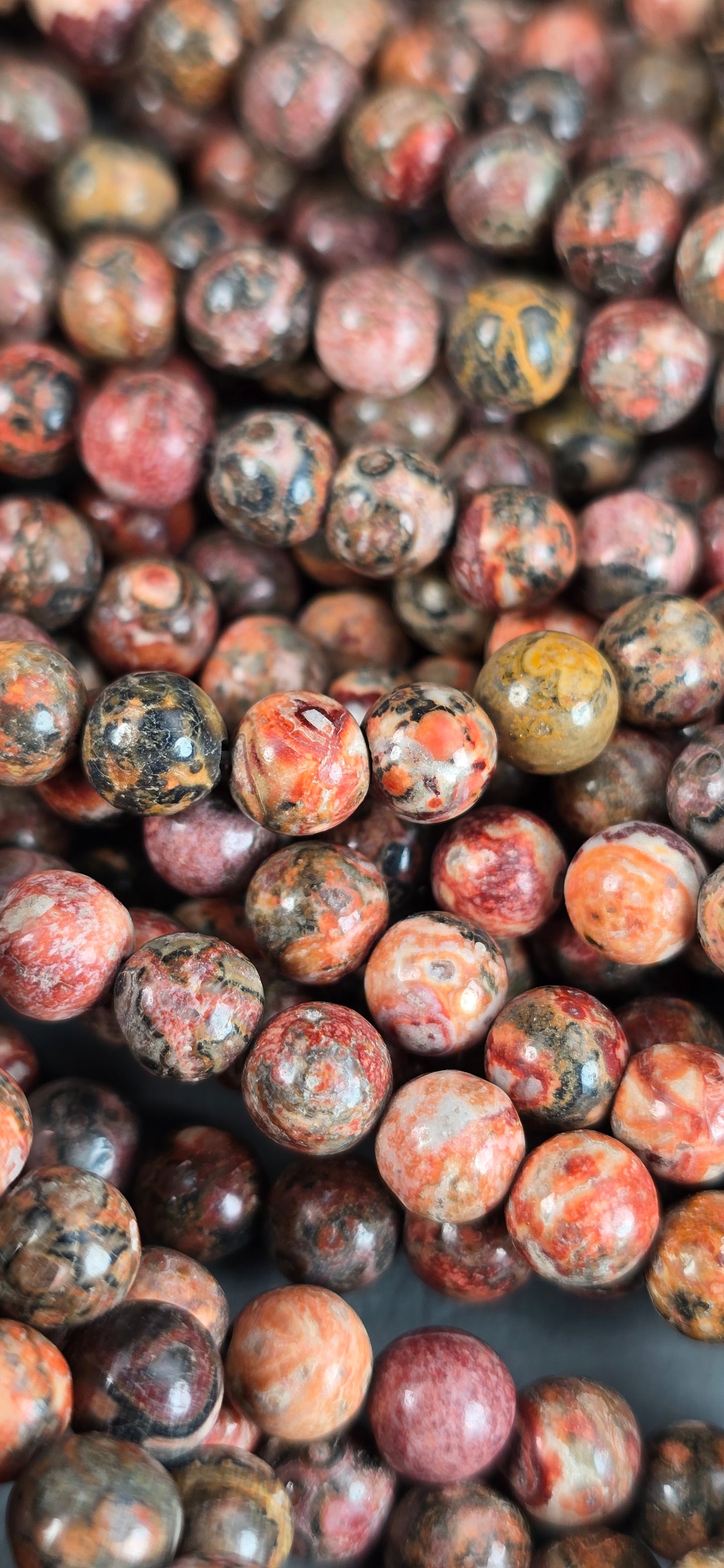 Leopard Skin Jasper Beads - Round