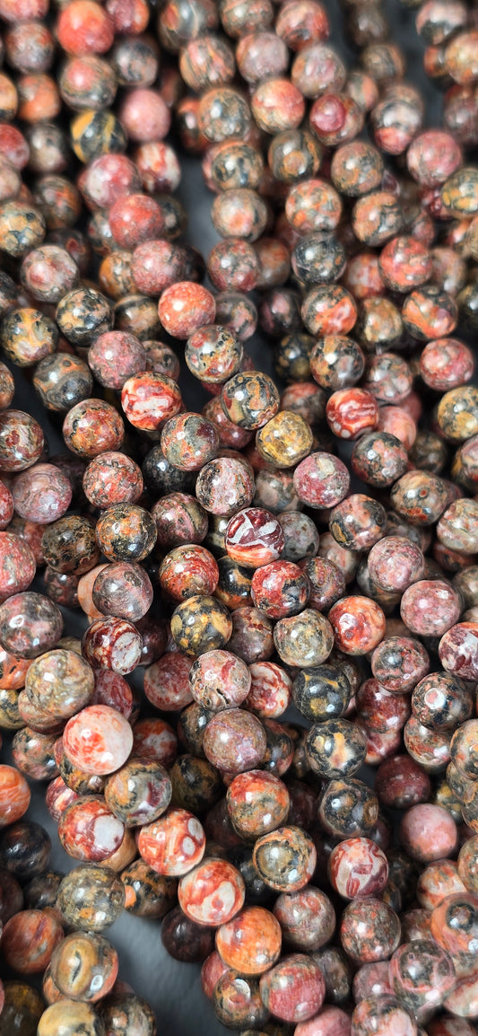 Leopard Skin Jasper Beads - Round