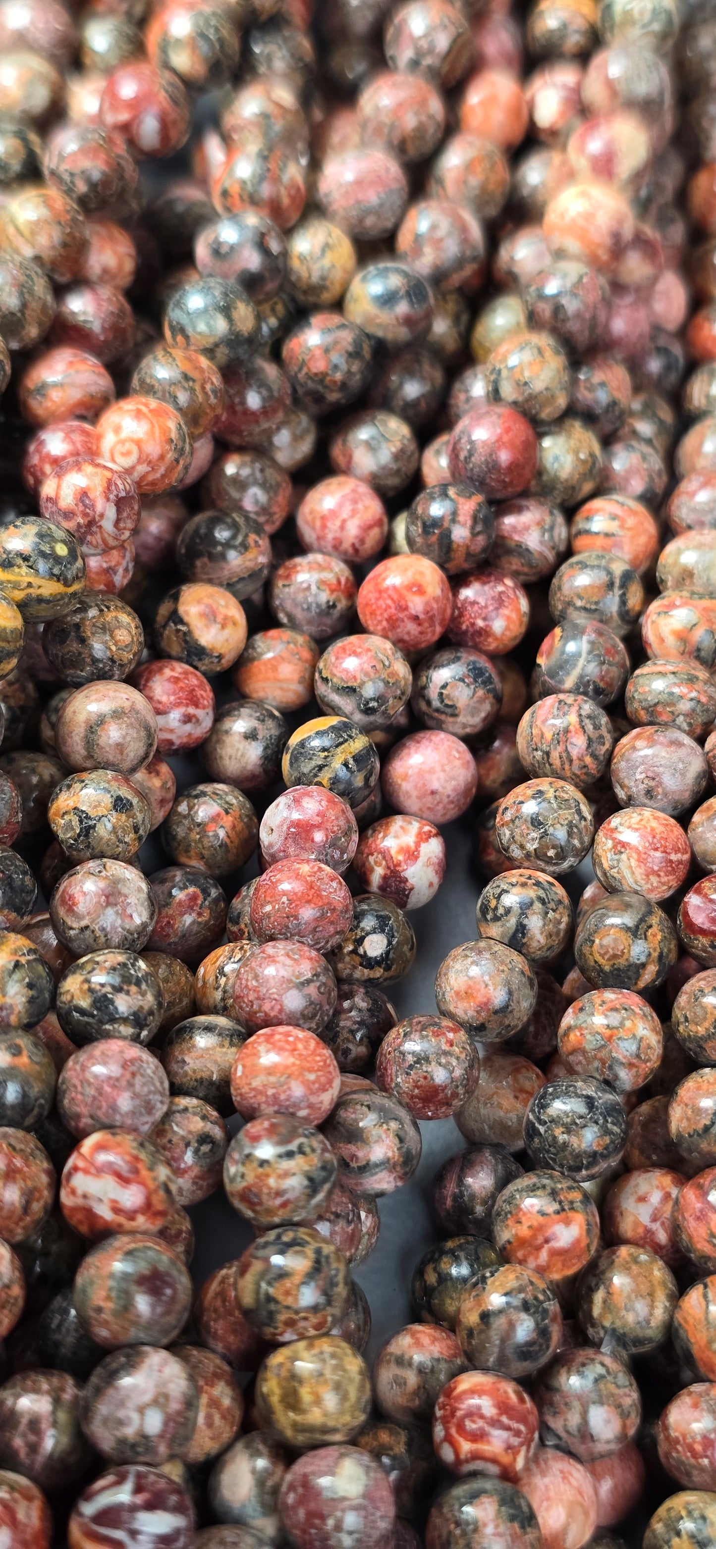 Leopard Skin Jasper Beads - Round