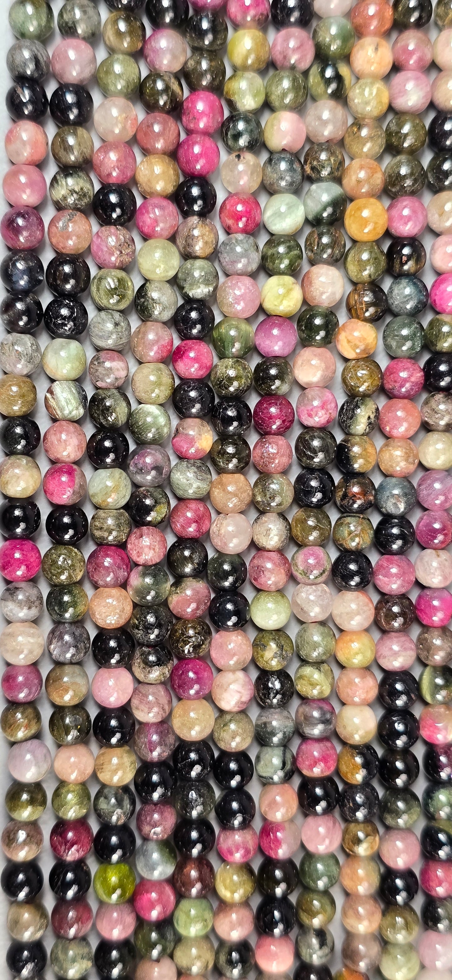 Multicolor Tourmaline Beads - Round