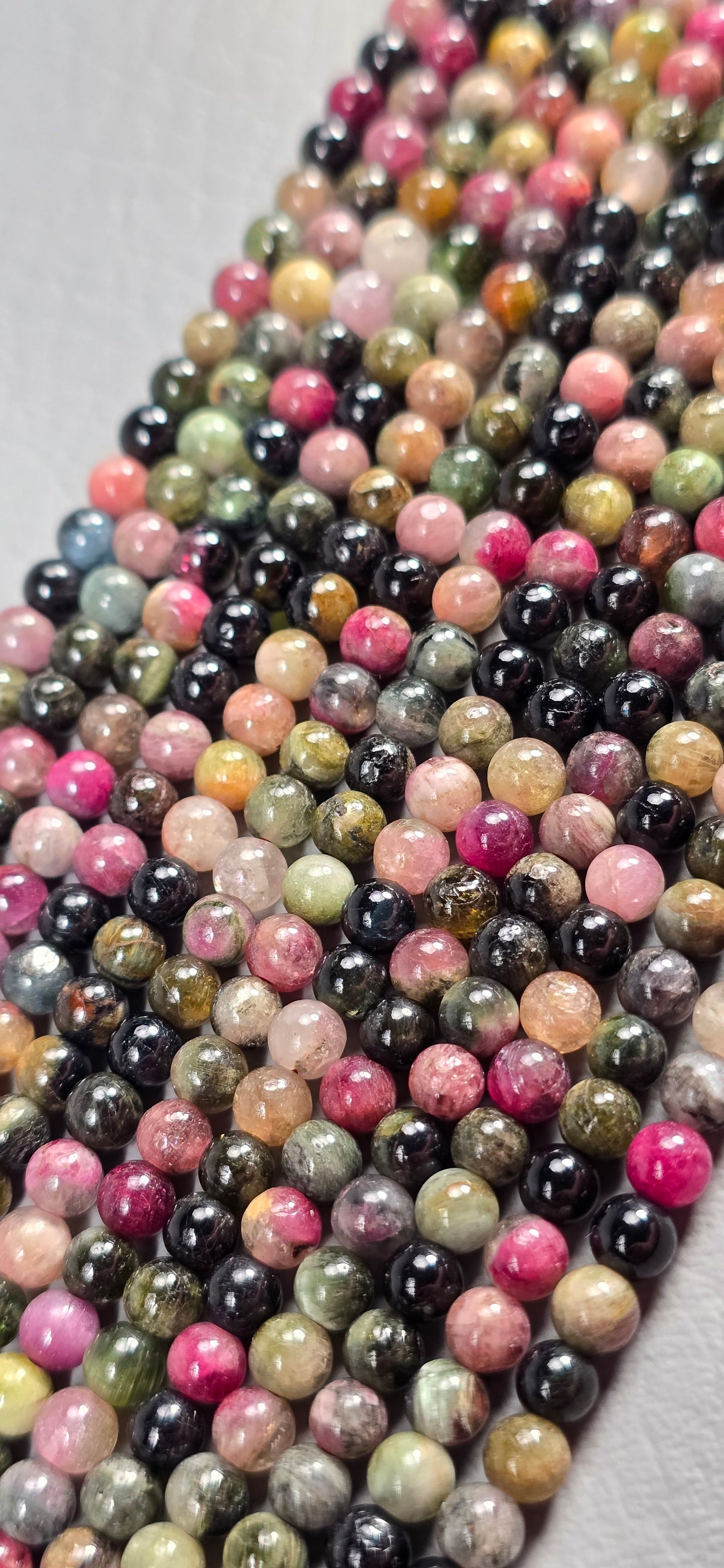 Multicolor Tourmaline Beads - Round
