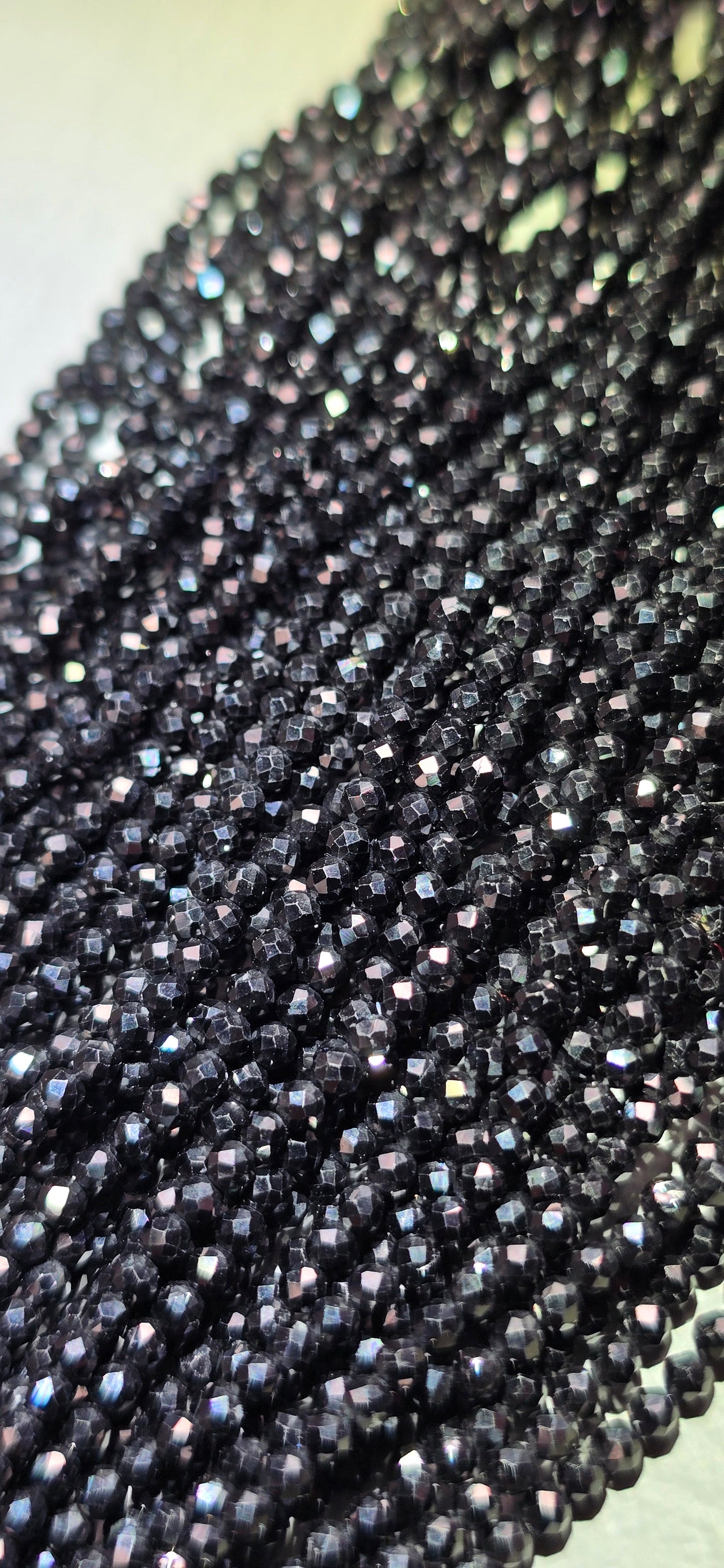 Black Spinel Beads - Facet