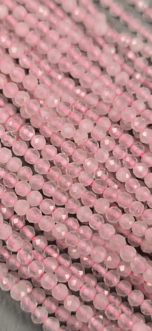 Rose Quartz Beads - Facet