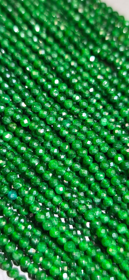 Green Onyx Beads - Facet