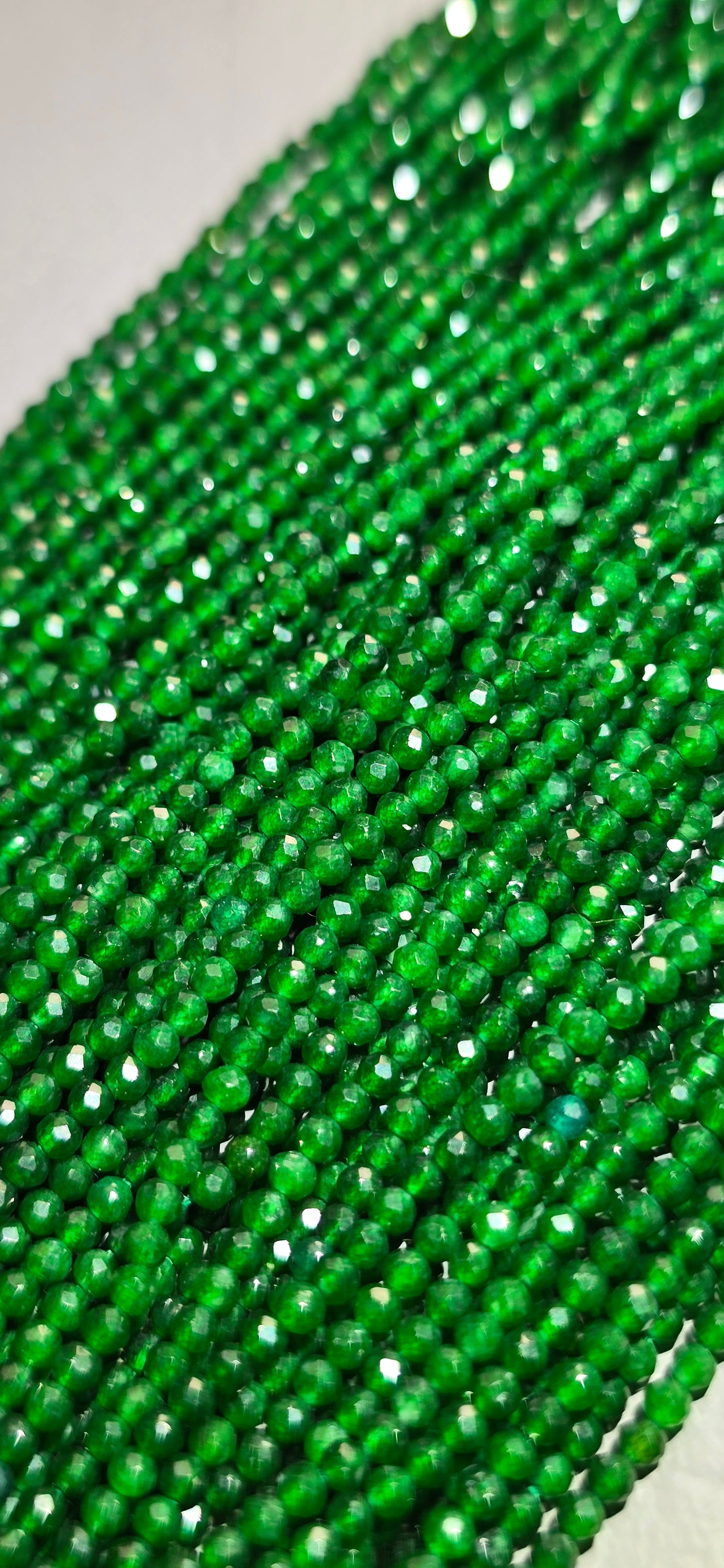 Green Onyx Beads - Facet