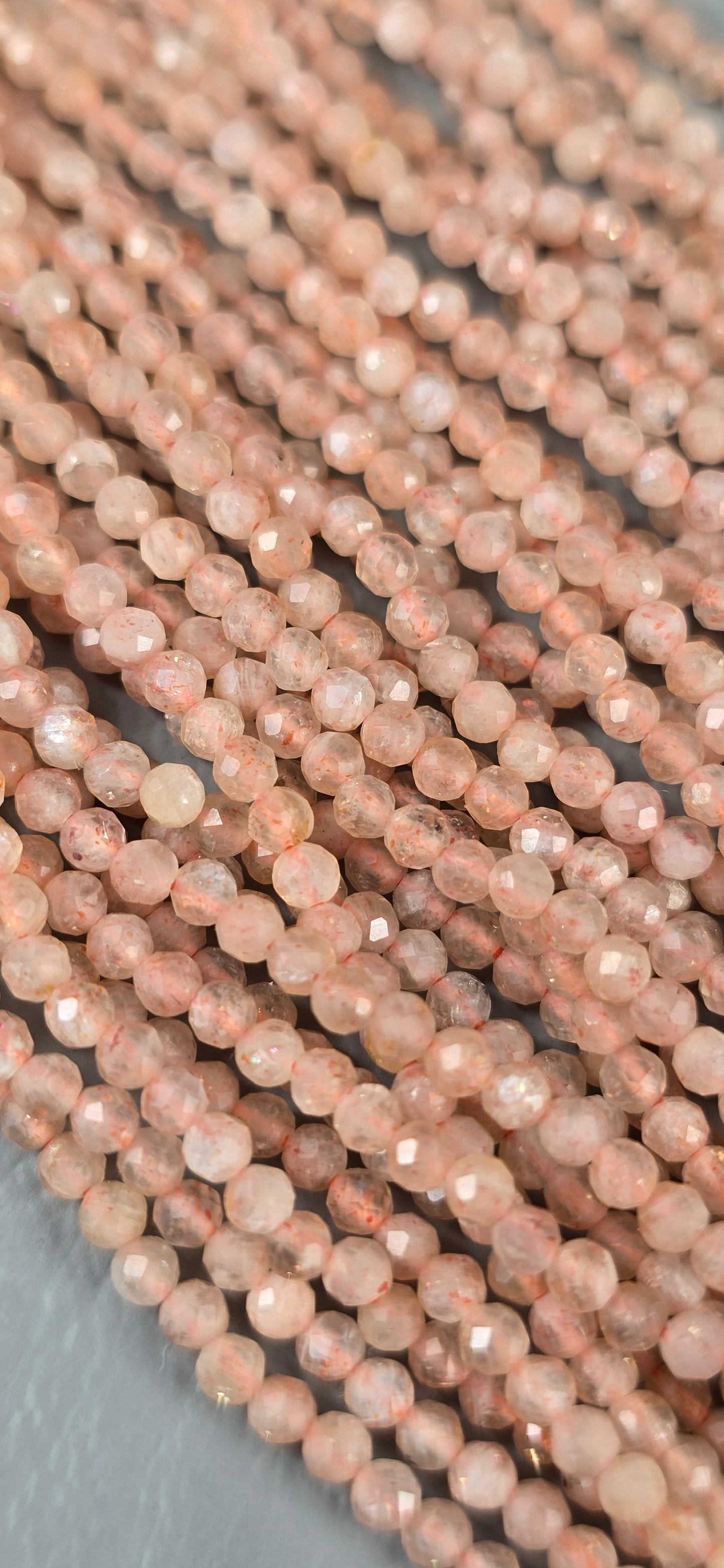 Peach Moonstone Beads - Facet