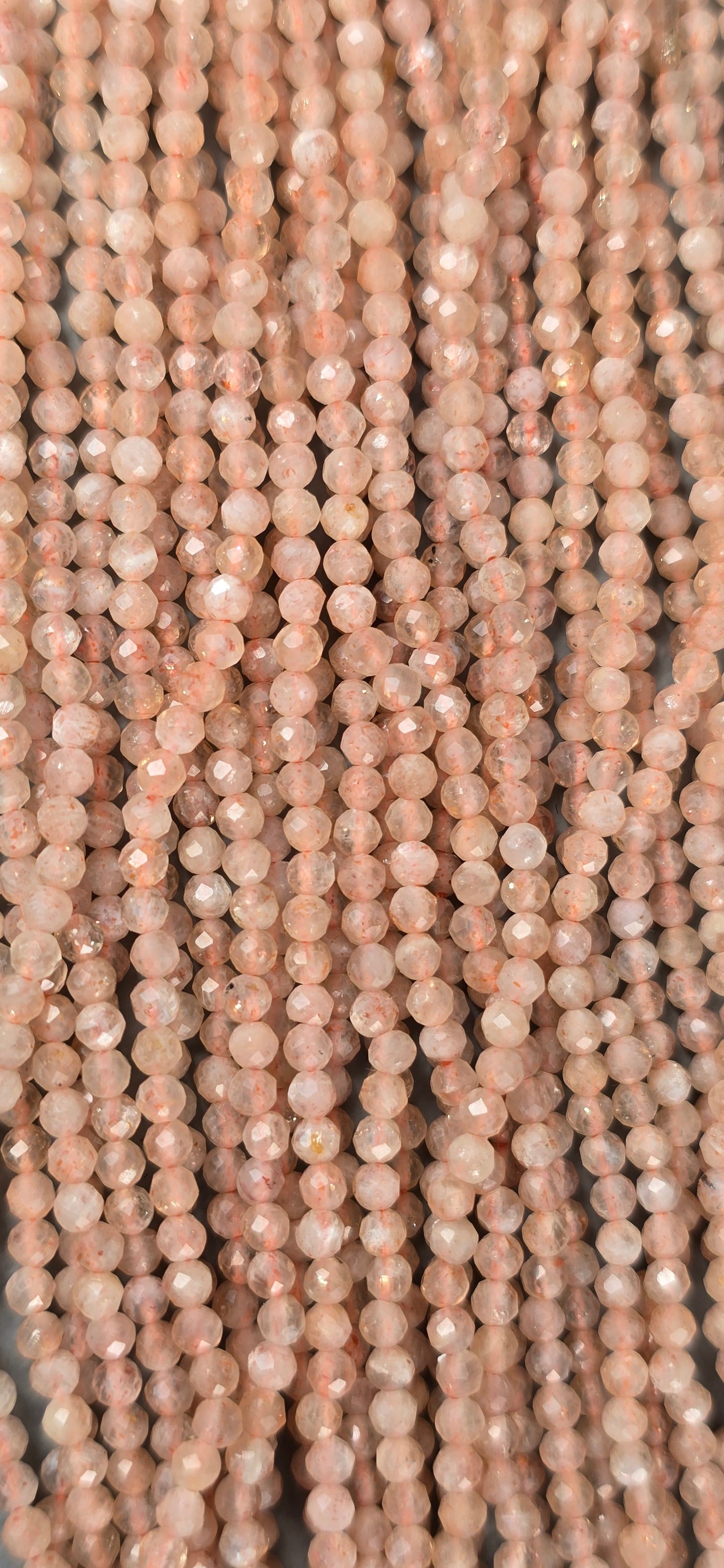 Peach Moonstone Beads - Facet