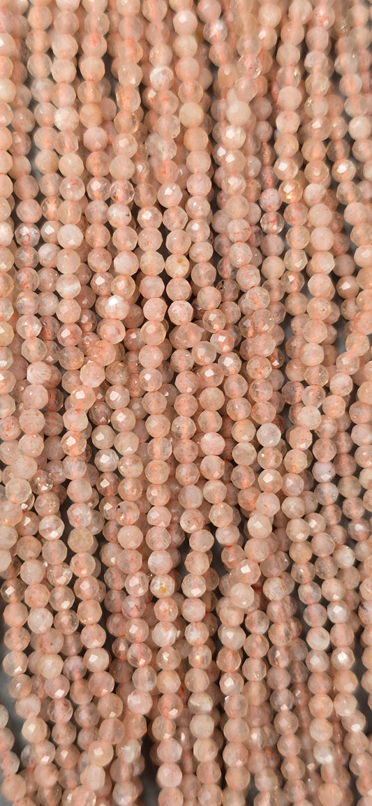 Peach Moonstone Beads - Facet