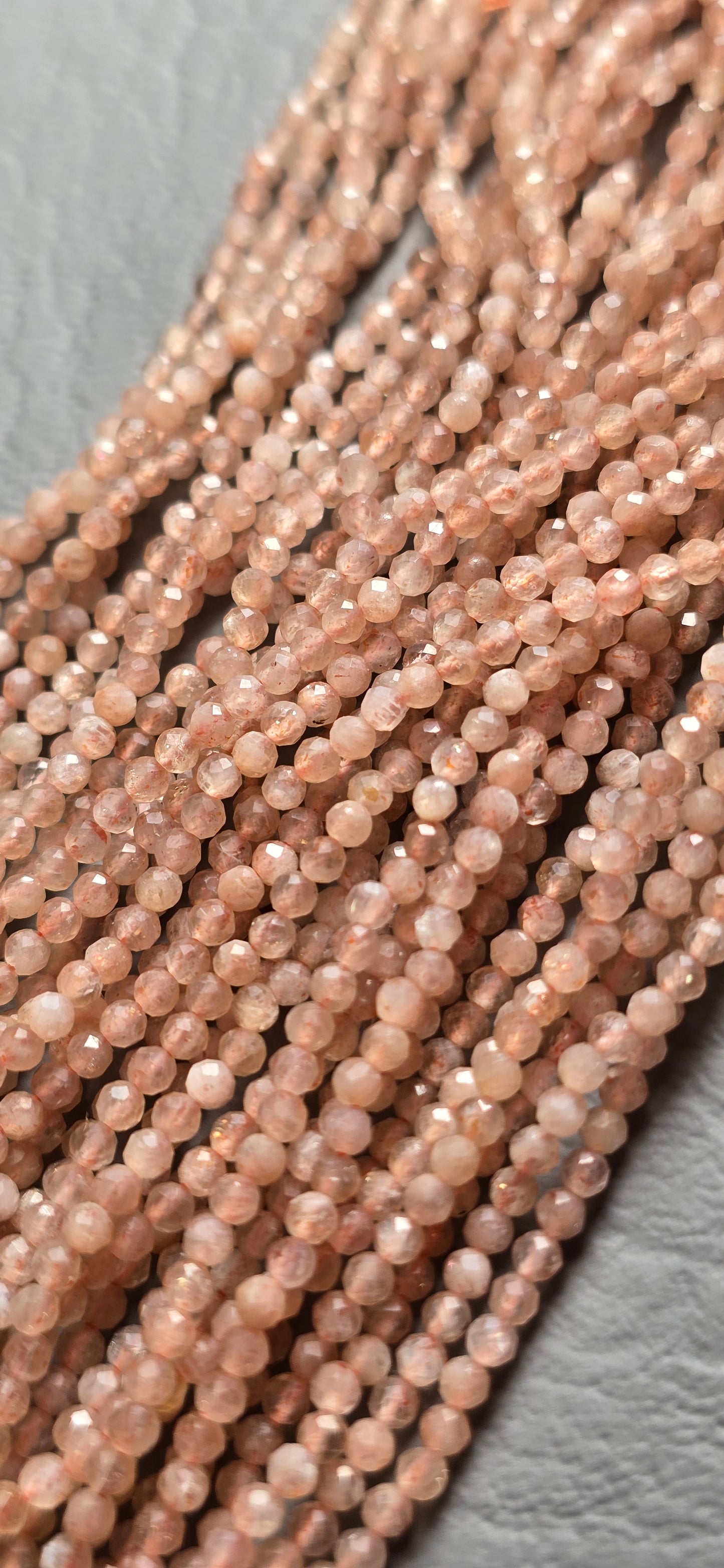 Peach Moonstone Beads - Facet