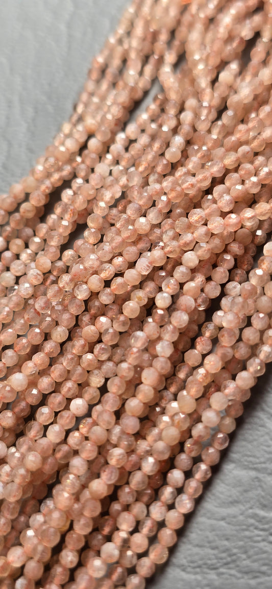 Peach Moonstone Beads - Facet