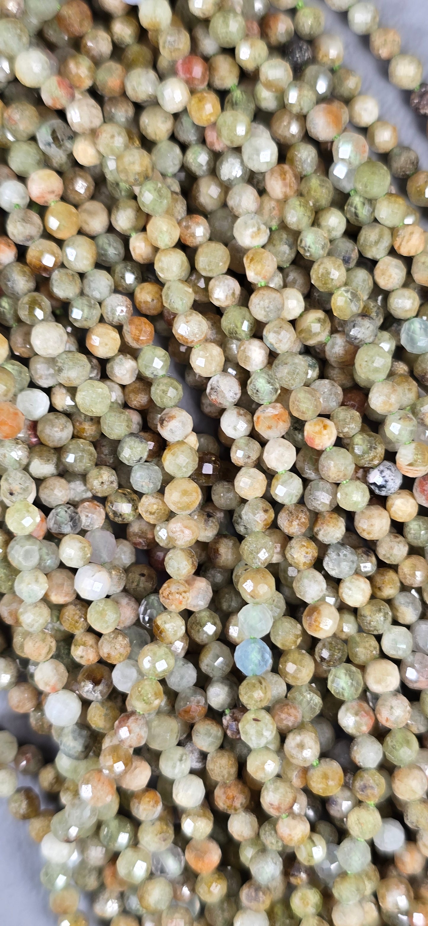 Green Opal Beads - Facet