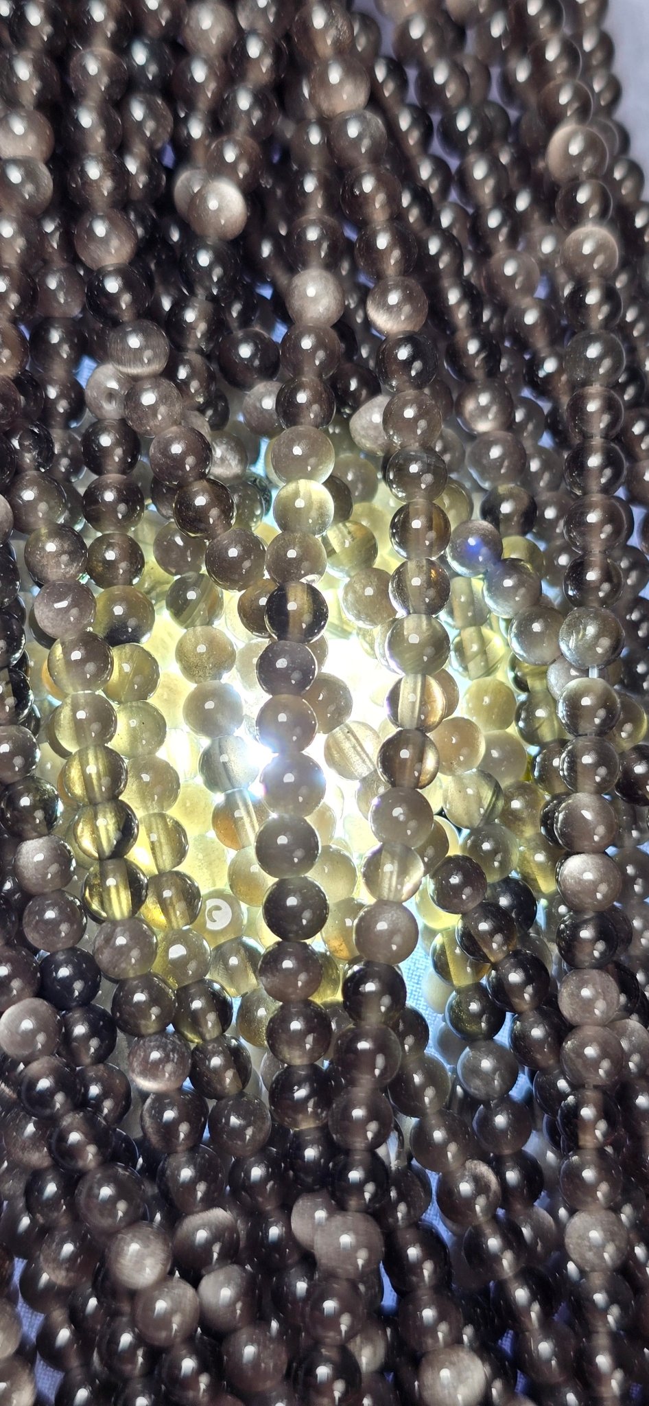 Silver Sheen Obsidian Beads - Round - Minotaur Studios - Beads
