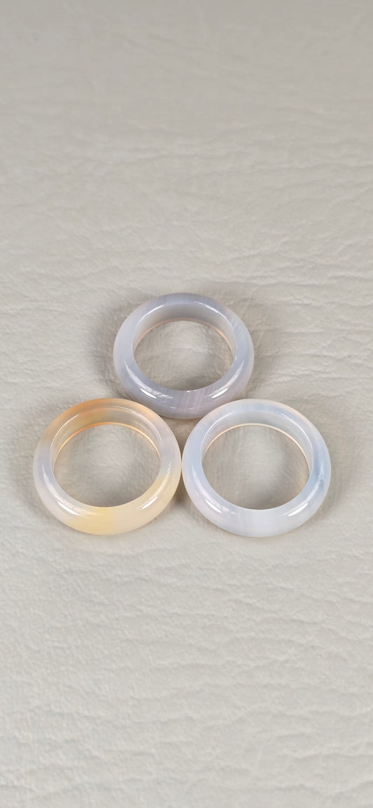 Chalcedony Rings - Grey / Clear