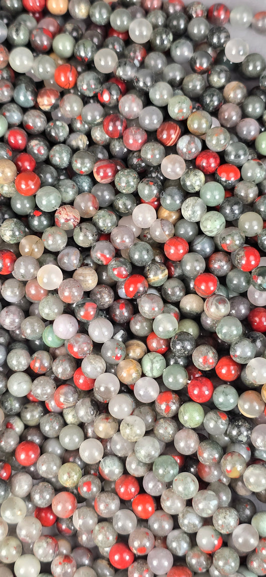 African Bloodstone Beads - Round