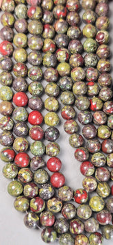 Dragon Blood Jasper Beads - Round