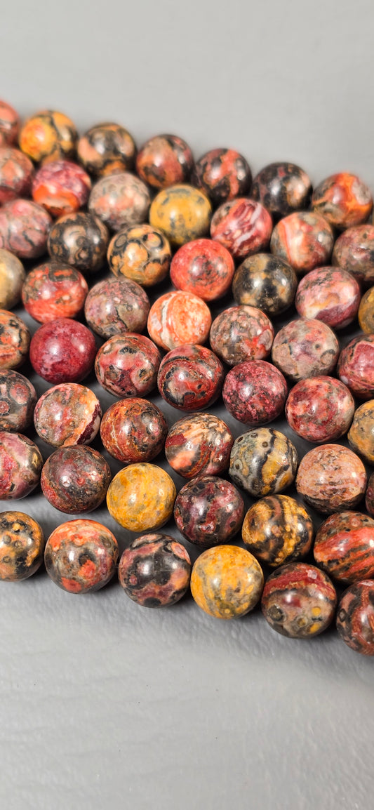 Leopard Skin Jasper Beads - Round