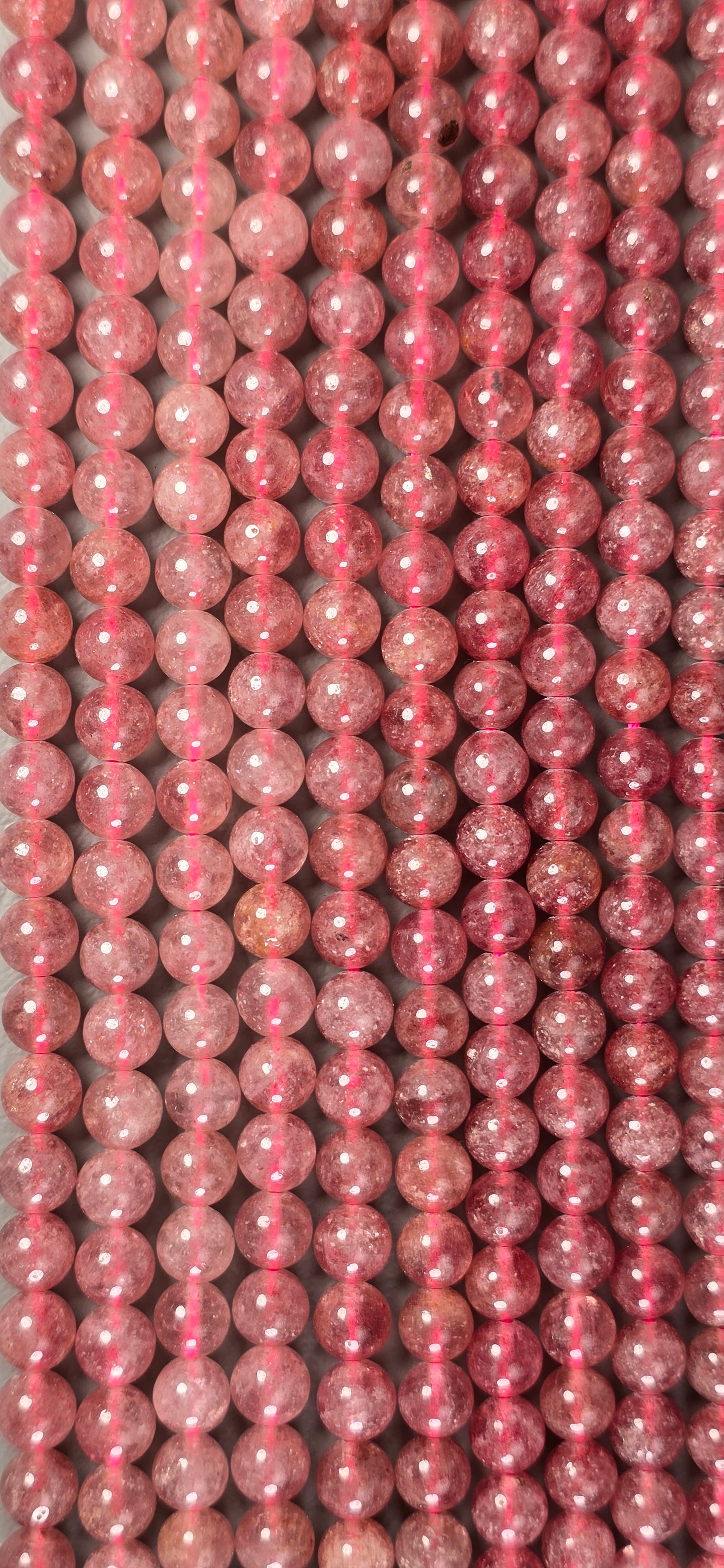 Strawberry Quartz Beads - Round