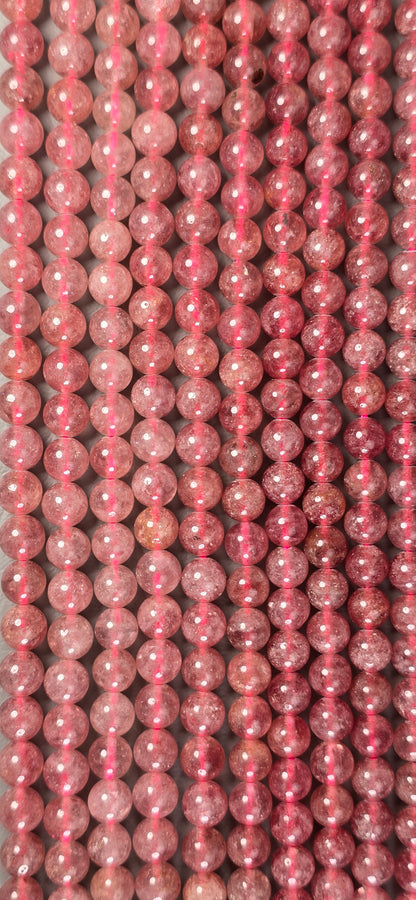 Strawberry Quartz Beads - Round