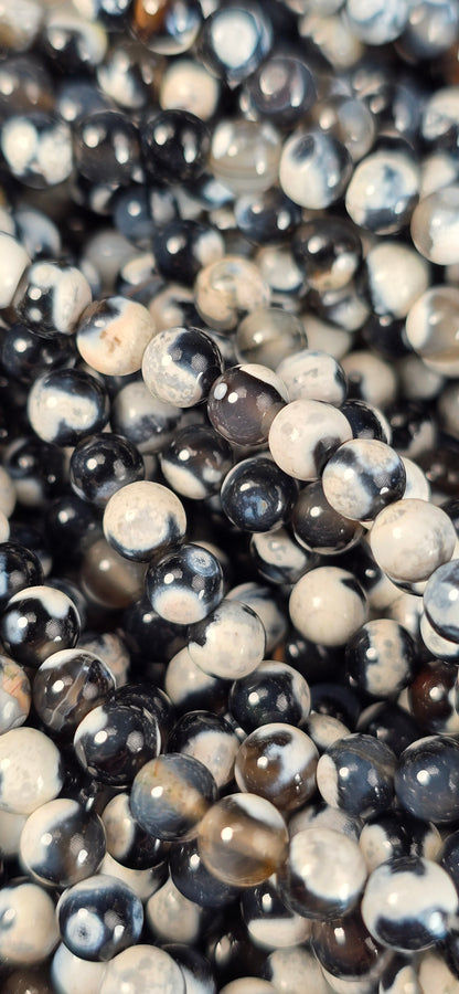 Orca Agate Beads - Round