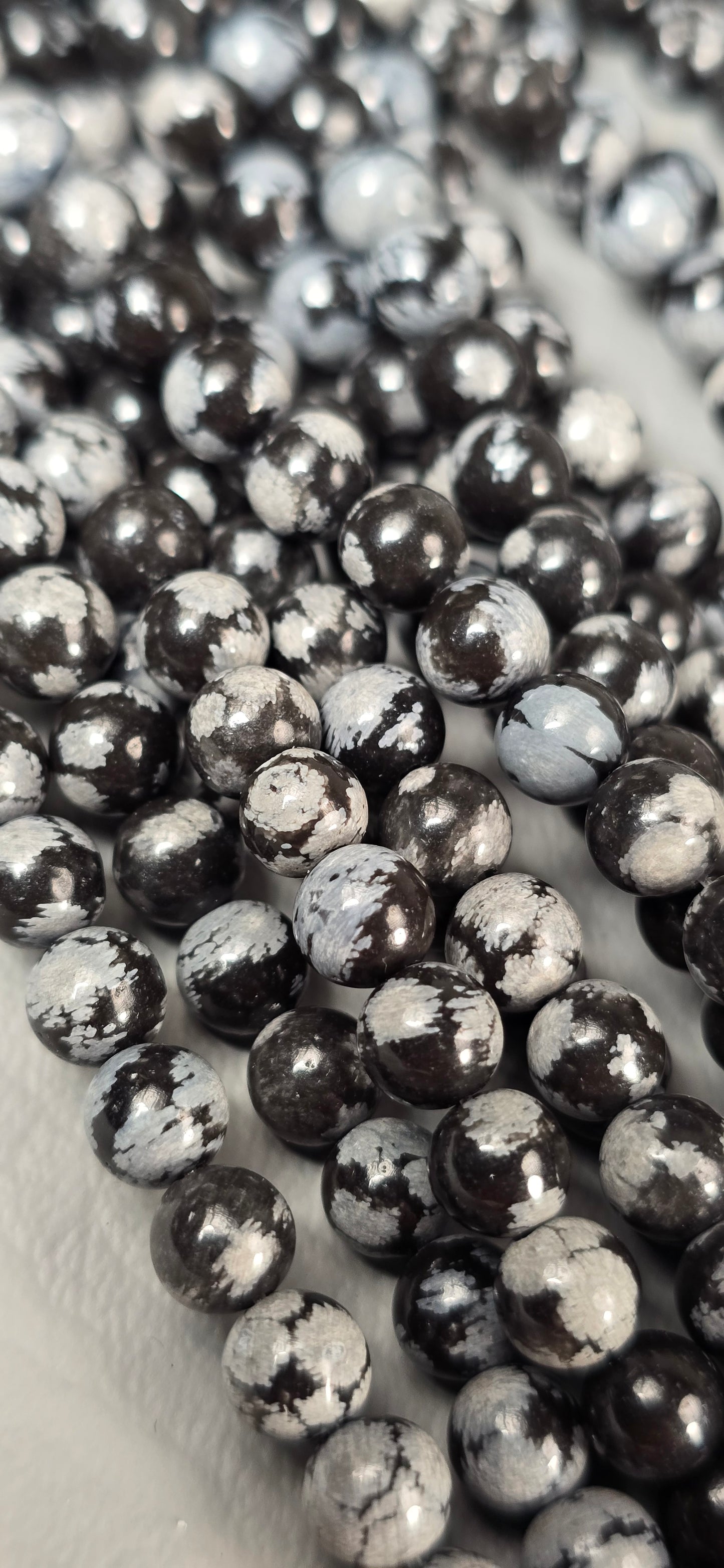 Snowflake Obsidian Beads - Round