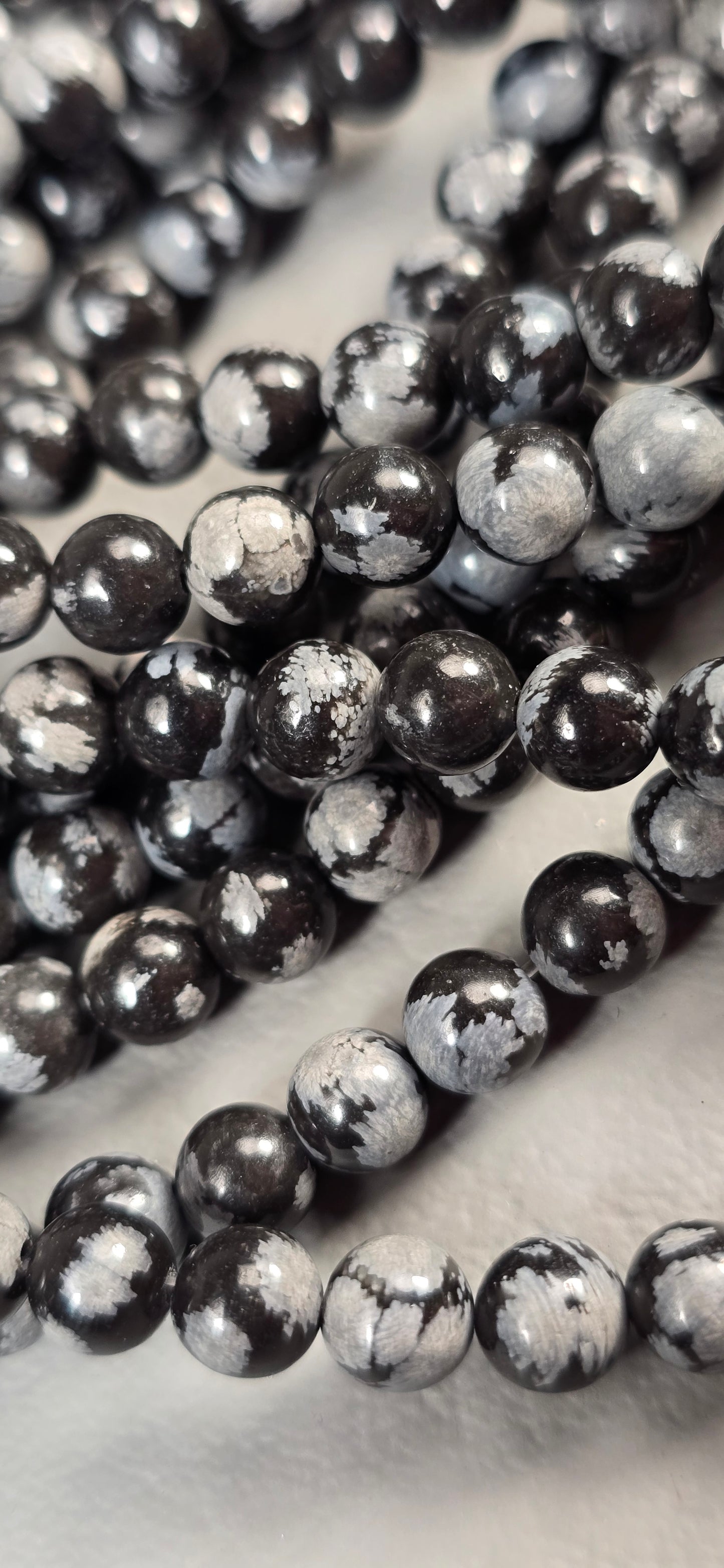 Snowflake Obsidian Beads - Round