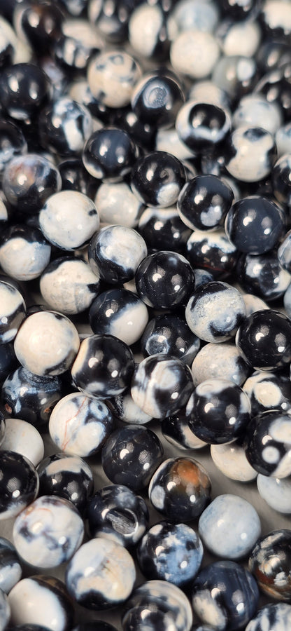 Orca Agate Beads - Round