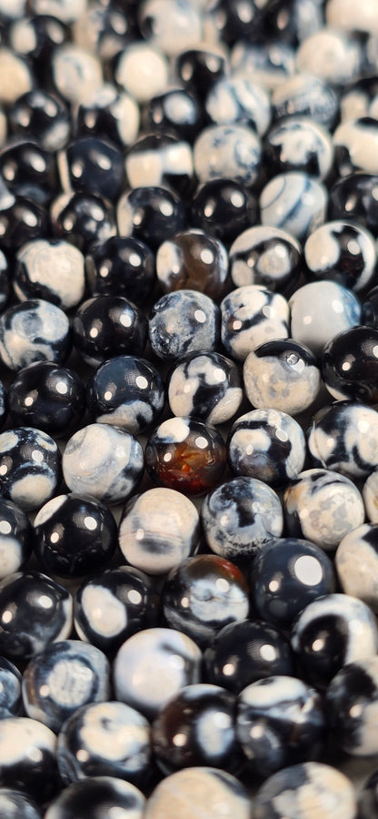 Orca Agate Beads - Round