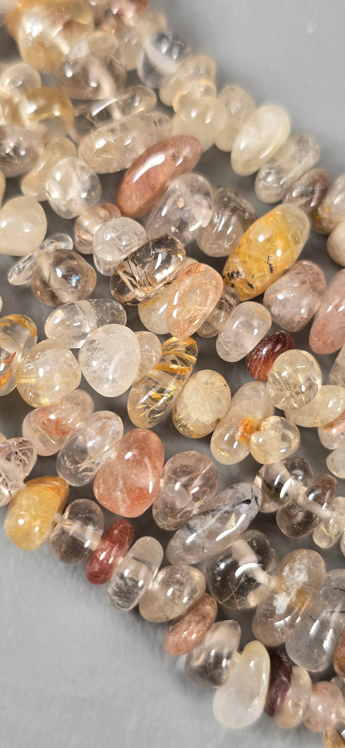 Rutilated Quartz Beads - Freeform