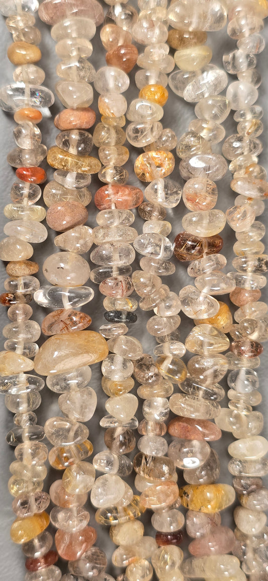 Rutilated Quartz Beads - Freeform
