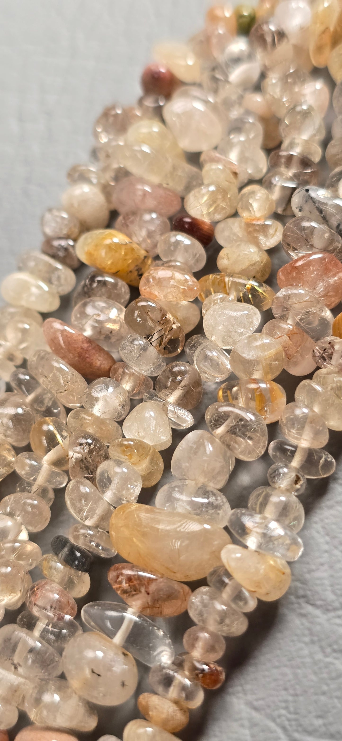 Rutilated Quartz Beads - Freeform