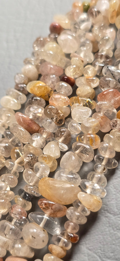 Rutilated Quartz Beads - Freeform