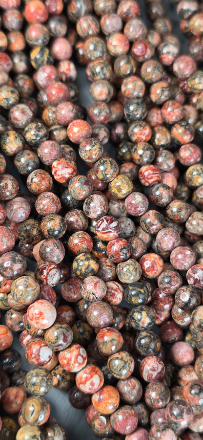 Leopard Skin Jasper Beads - Round