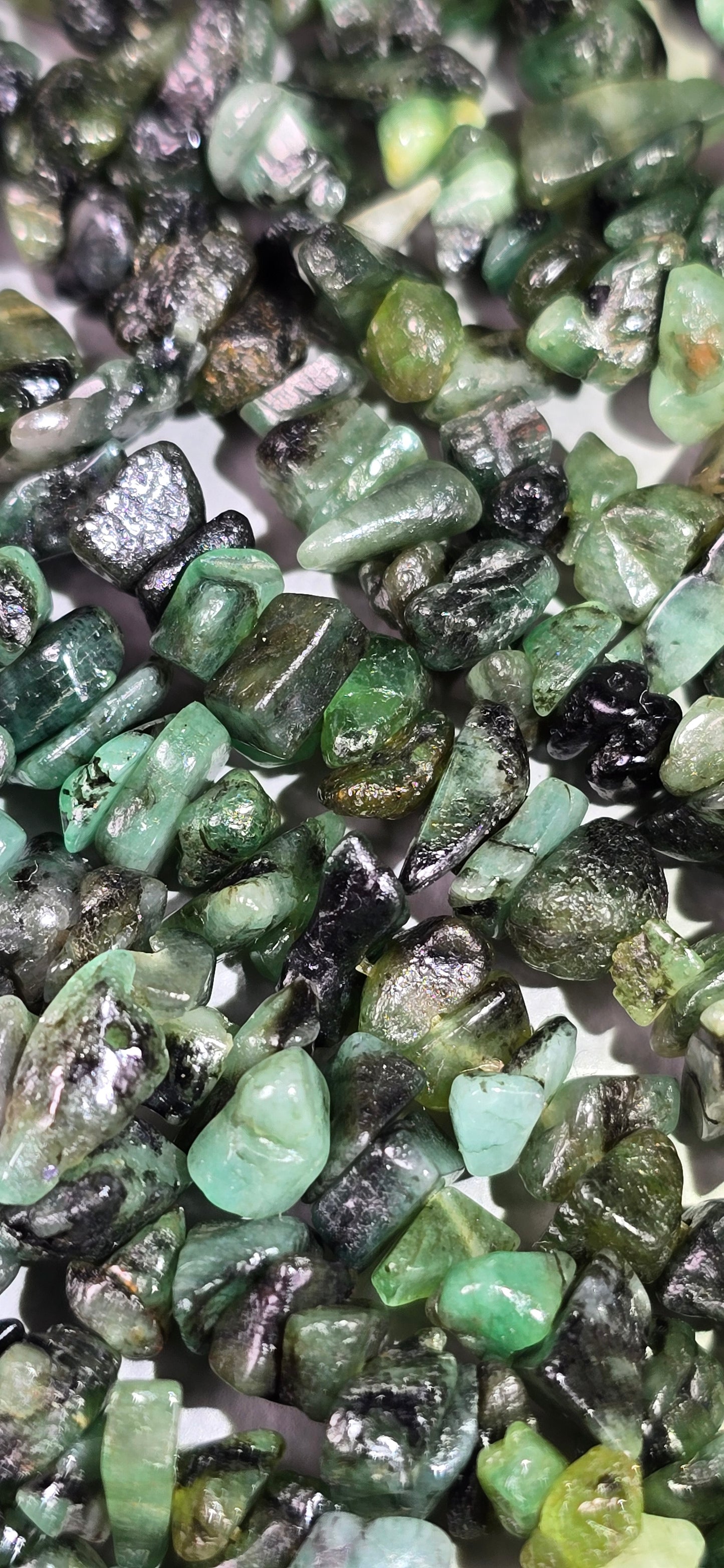 Emerald Biotite Beads - Chip