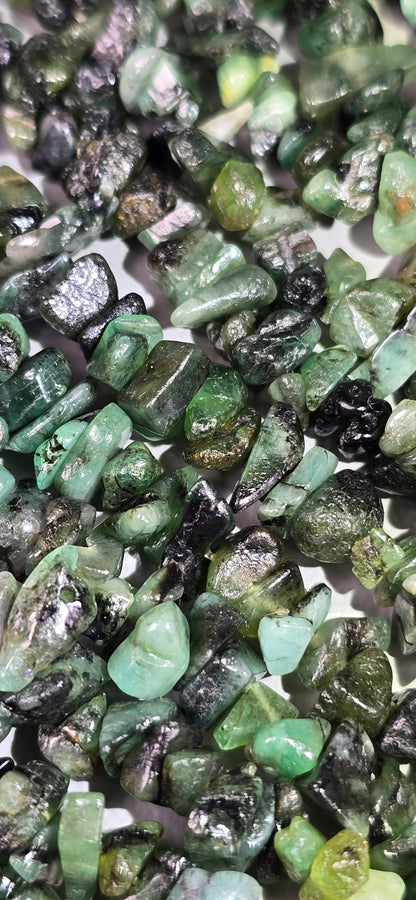 Emerald Biotite Beads - Chip