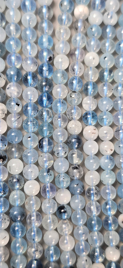 Aquamarine Beads - Round