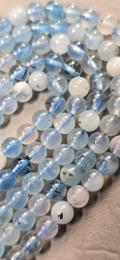 Aquamarine Beads - Round