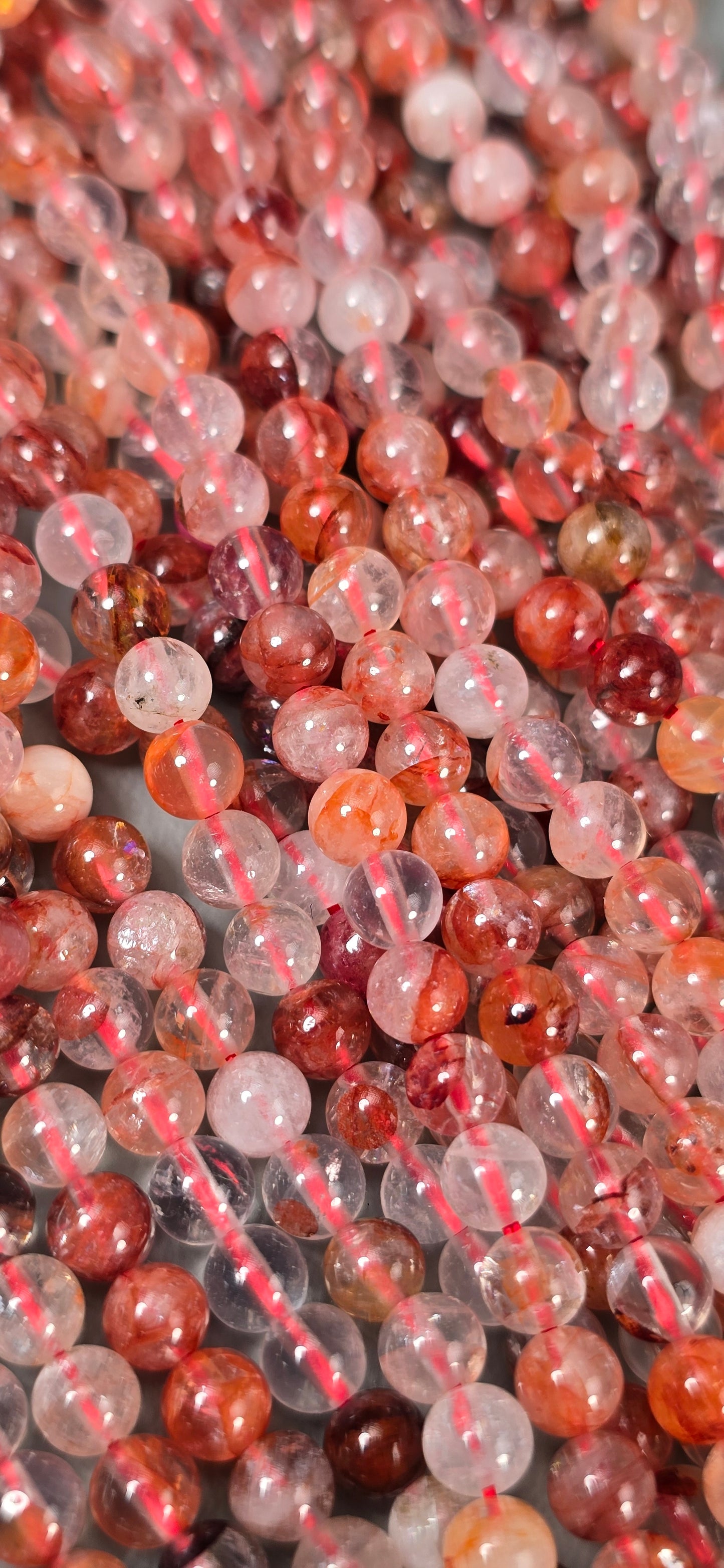Fire Quartz Beads - Round