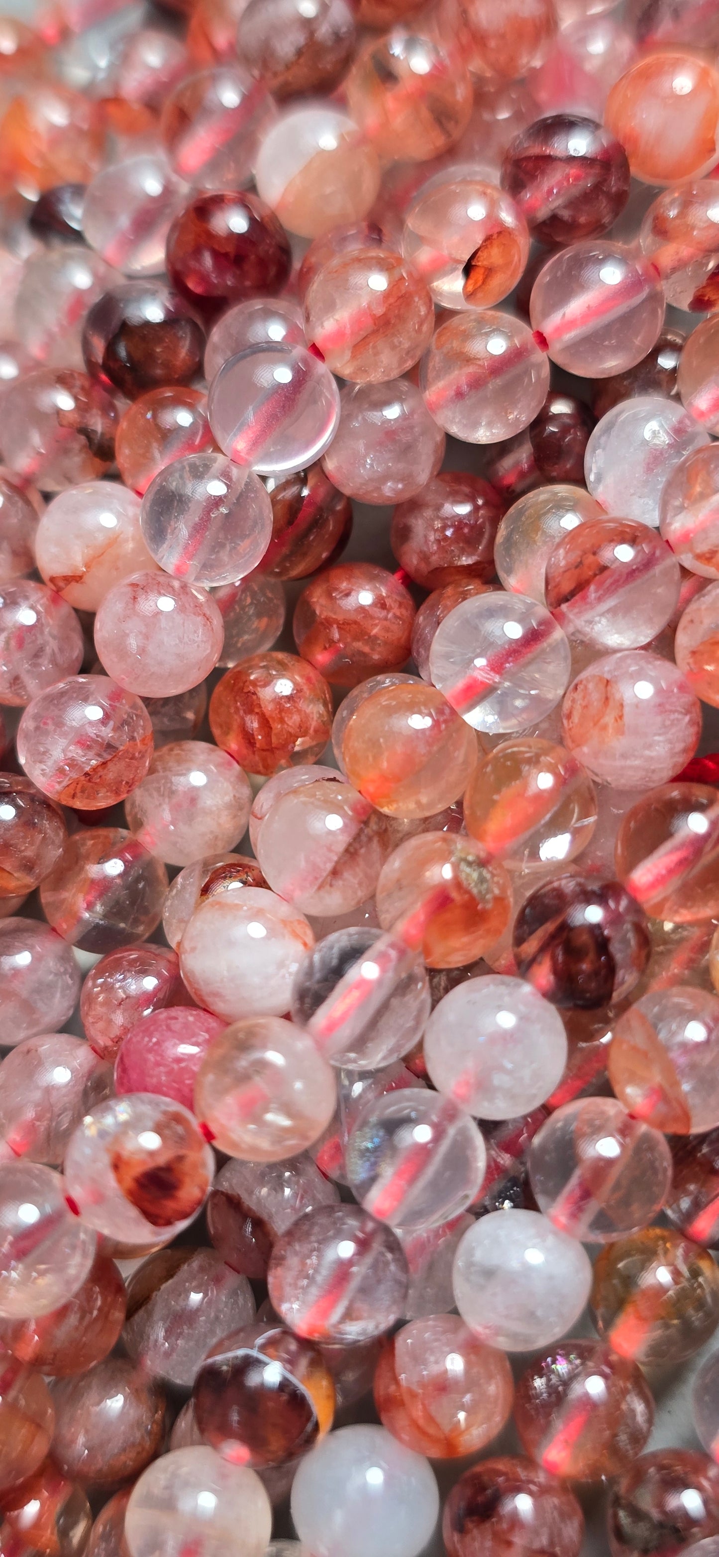 Fire Quartz Beads - Round