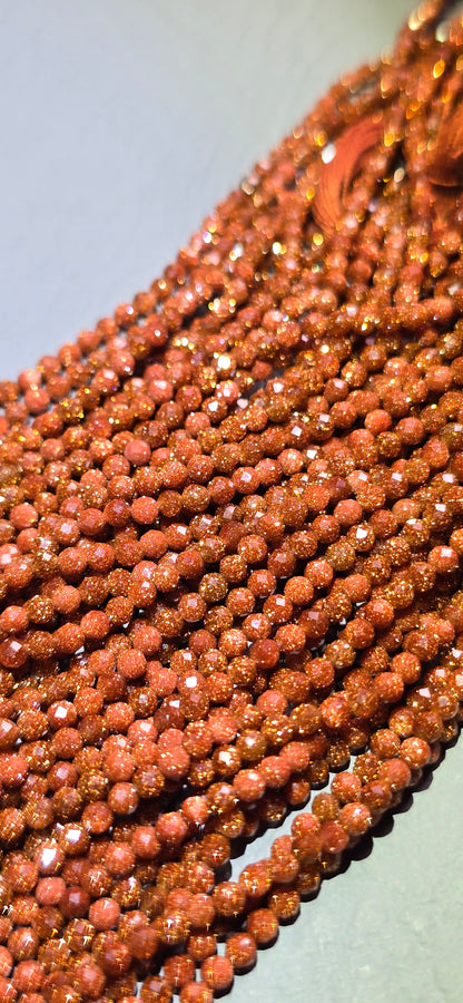 Goldstone Beads - Facet