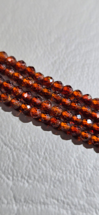 Hessonite Beads - Facet