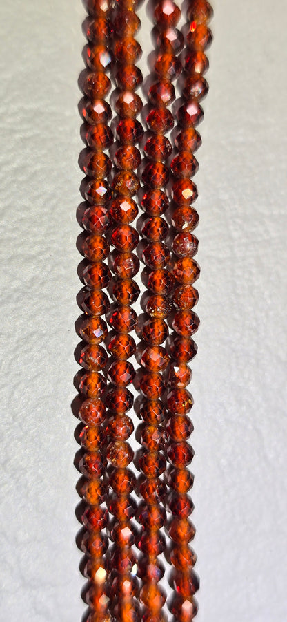 Hessonite Beads - Facet